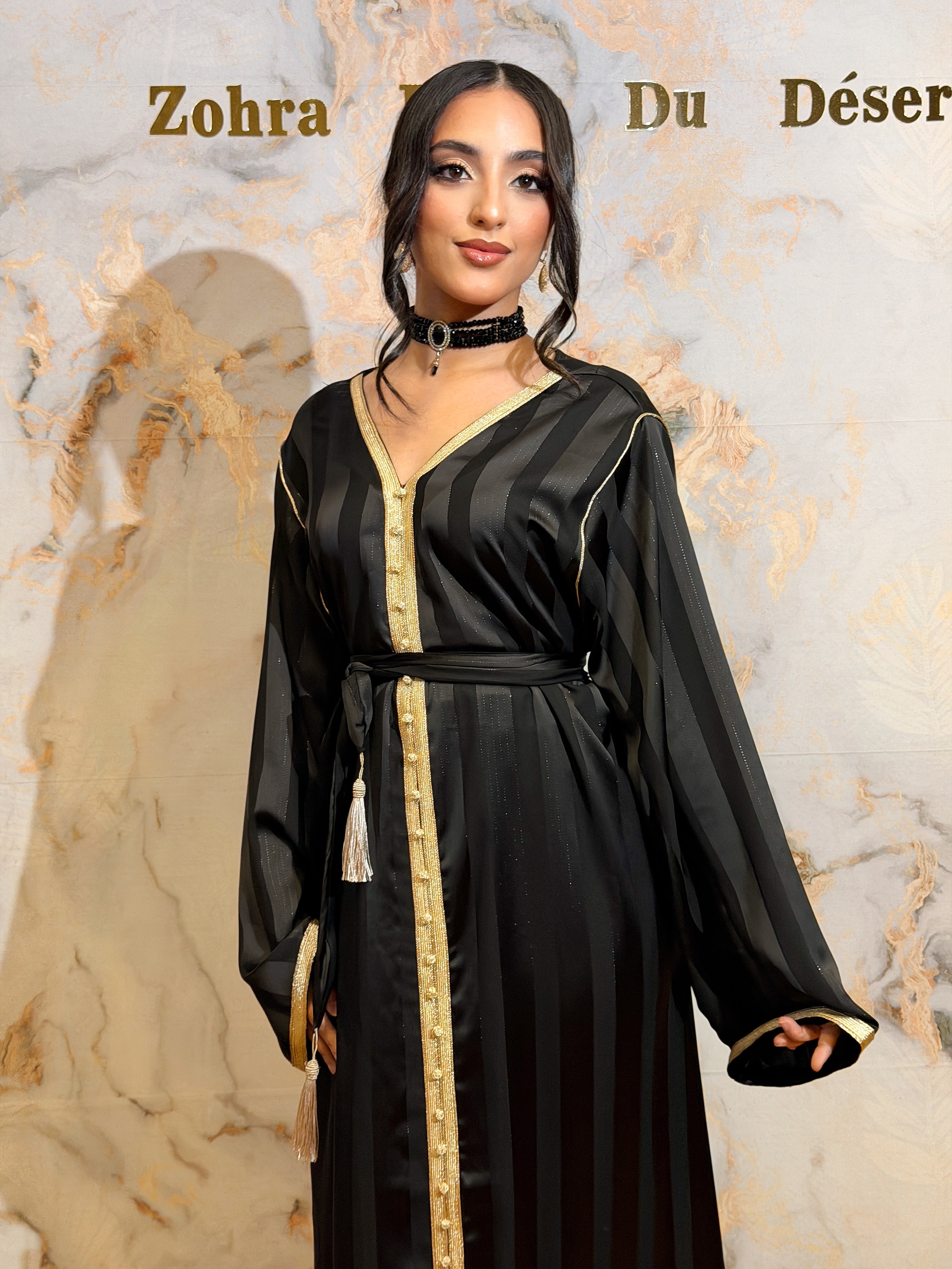 Caftan noir - avec ceinture
