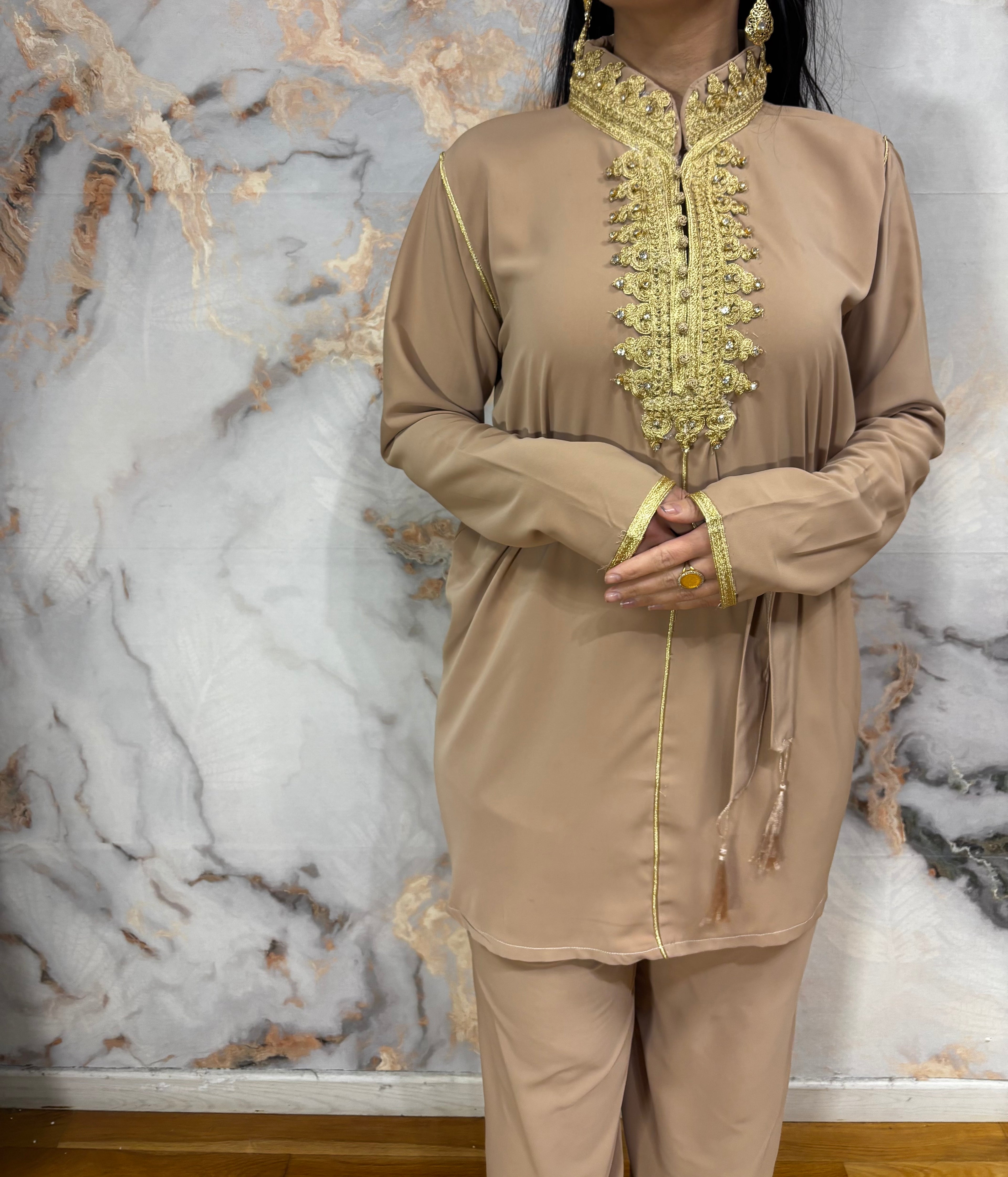 Ensemble Jabador - Beige brodée dorée